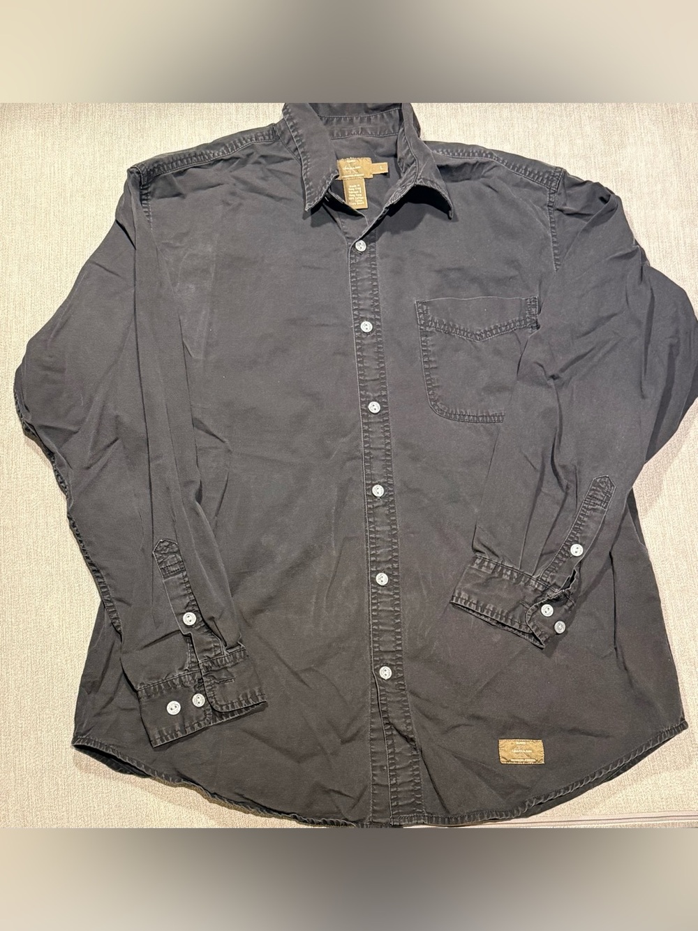 90s Vintage Calvin Klein Jeans Men's Black Button-Up Shirt